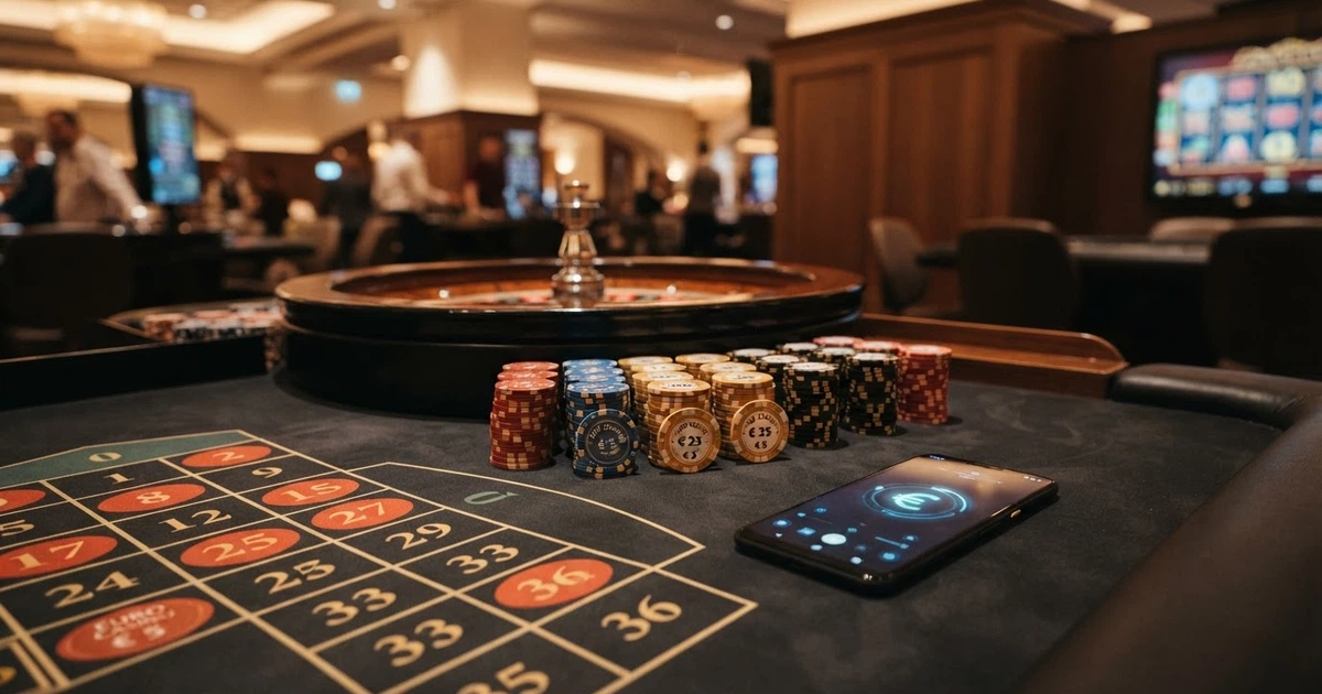 I loghi dei dieci casinò con licenza ADM disposti su uno sfondo che richiama il mercato regolamentato europeo, con il simbolo della concessione in evidenza