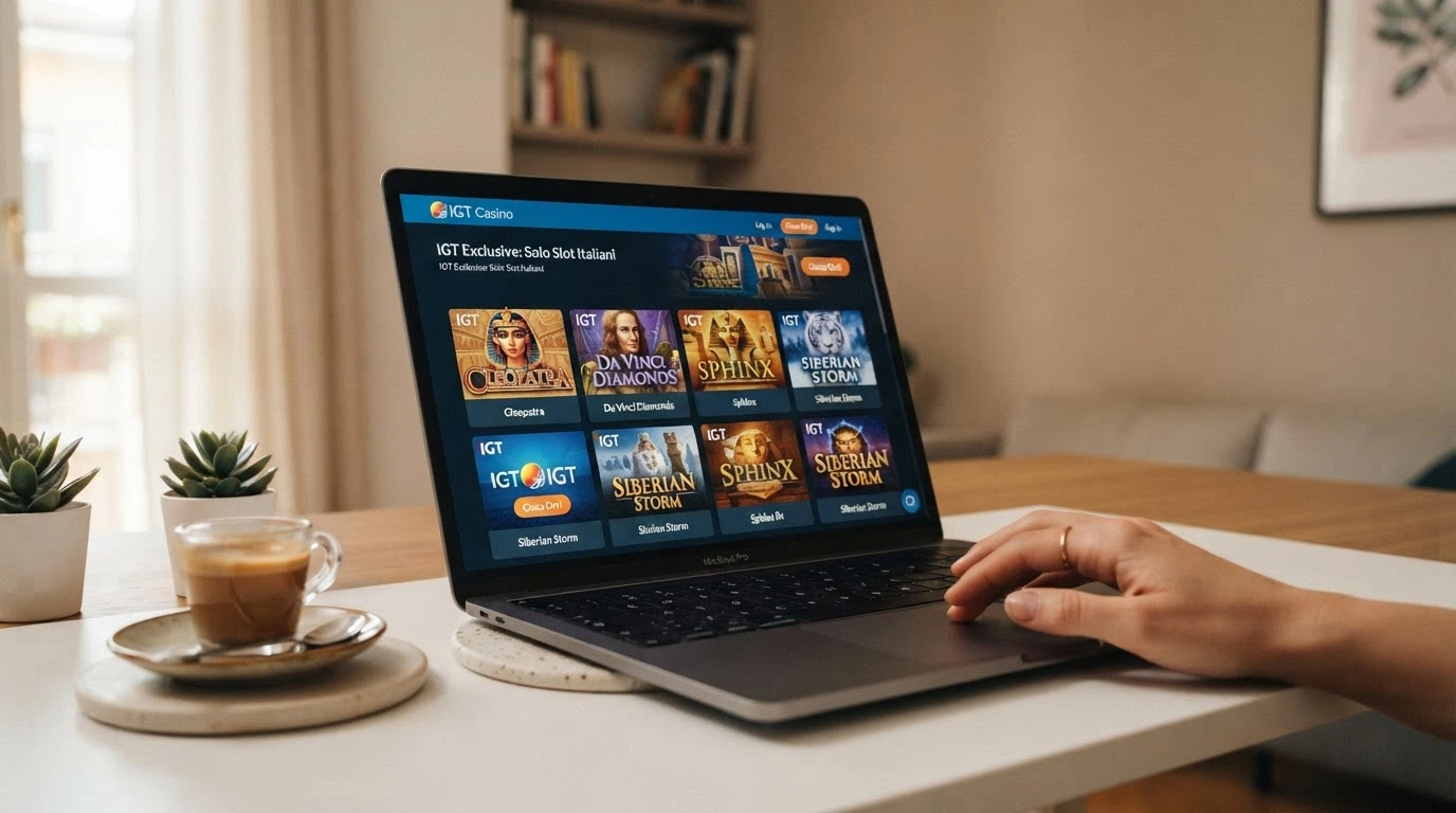 La lobby giochi di un casinò ADM con il filtro provider «IGT» attivo e una selezione di slot IGT in evidenza