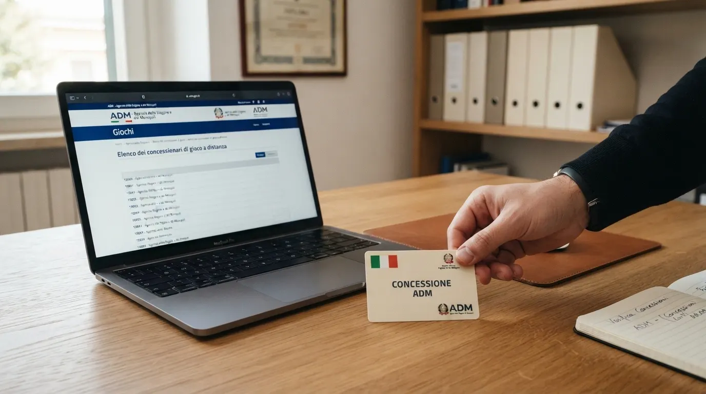 Il logo ufficiale dell'Agenzia delle Dogane e dei Monopoli accanto alla lista dei concessionari autorizzati