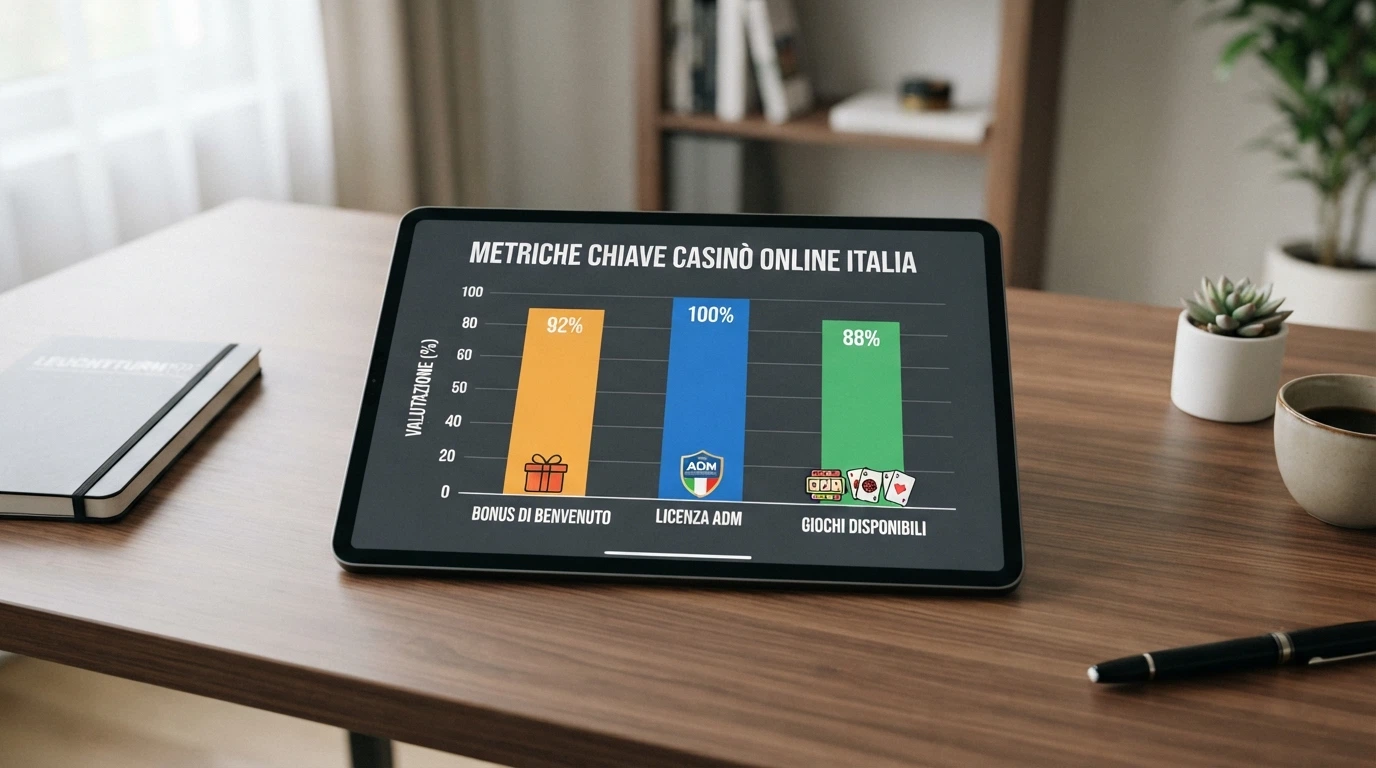 Una schermata comparativa con le card di più casinò affiancate, colori diversi per ogni operatore, icone dei bonus e delle licenze in evidenza