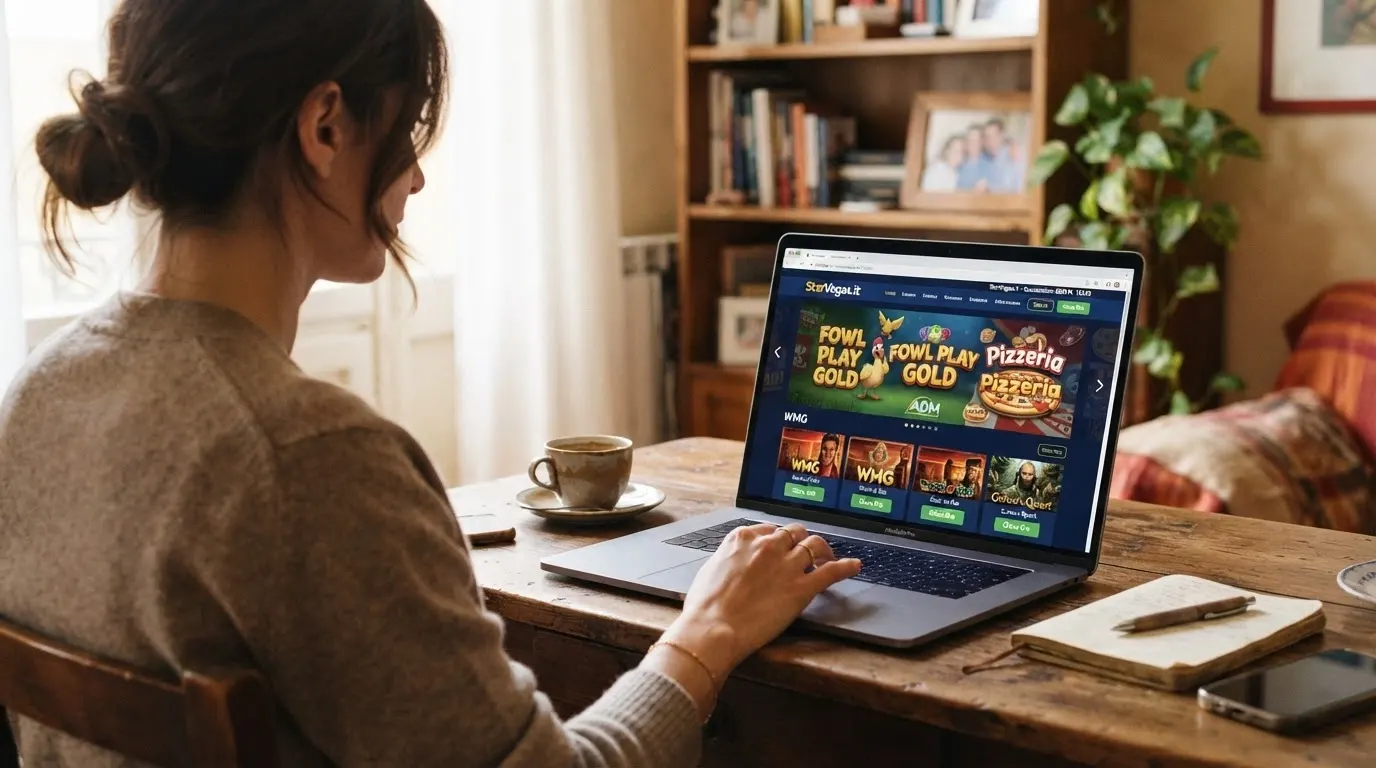 Homepage o lobby giochi di un casinò online italiano concesso ADM, con slot WMG in evidenza