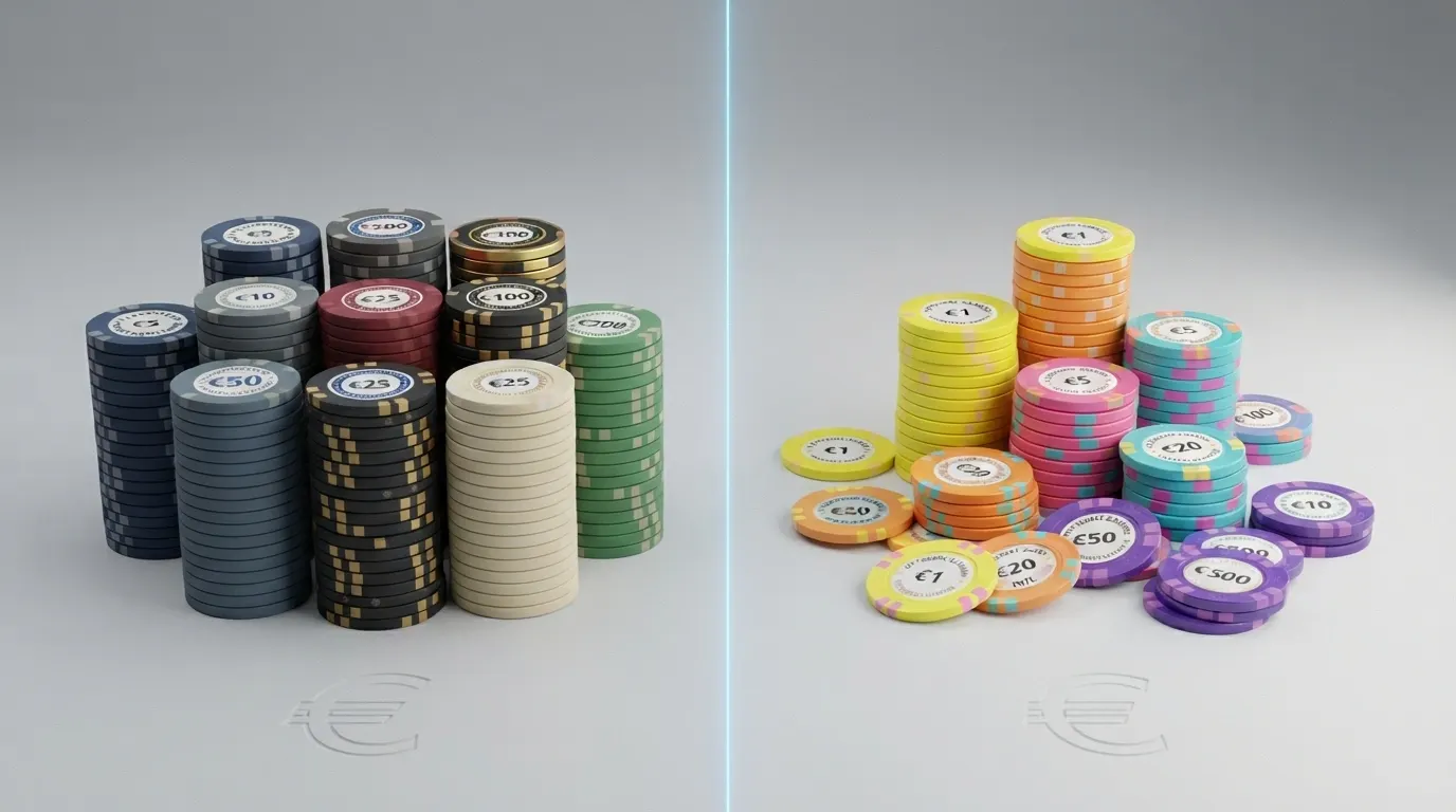 Una disposizione visiva che rappresenta il confronto tra casinò: da un lato i loghi degli operatori con licenza ADM, dall'altro i siti con licenza offshore, separati da una linea che indica le tutele disponibili su ciascun lato.