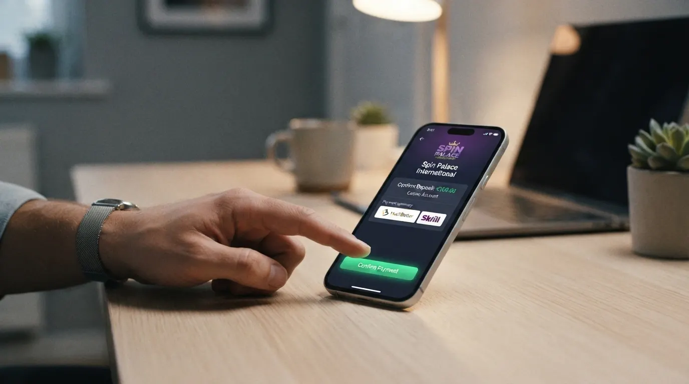 Sequenza semplificata di un deposito con Revolut: selezione dell'importo sul sito del casinò, notifica in-app Revolut, conferma e accredito immediato