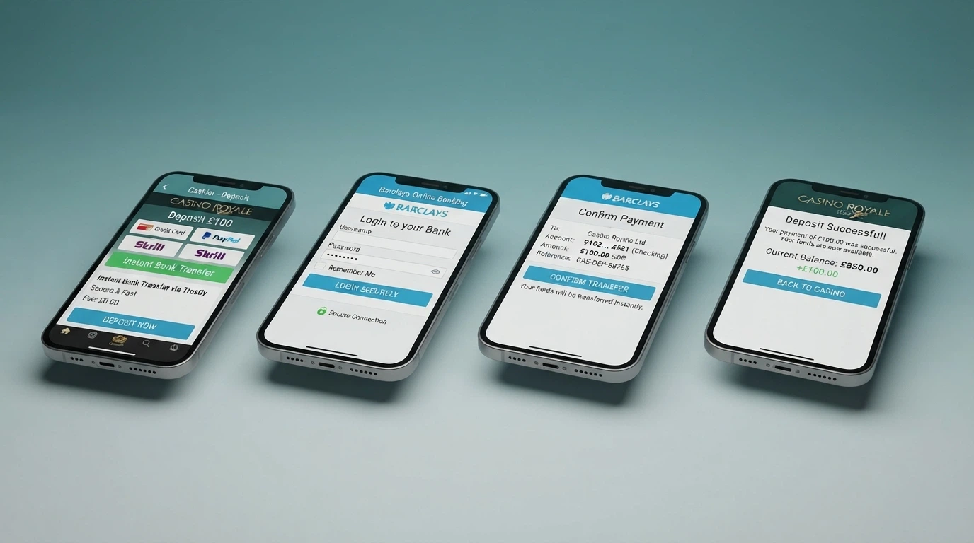 Schema del flusso di pagamento MyBank: dal casinò all'online banking della banca, con il passaggio di autorizzazione e la conferma immediata