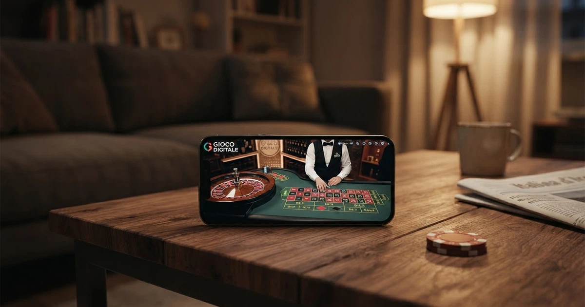 Una schermata del casinò live di Gioco Digitale con interfaccia in italiano, tavoli da gioco e dealer in streaming