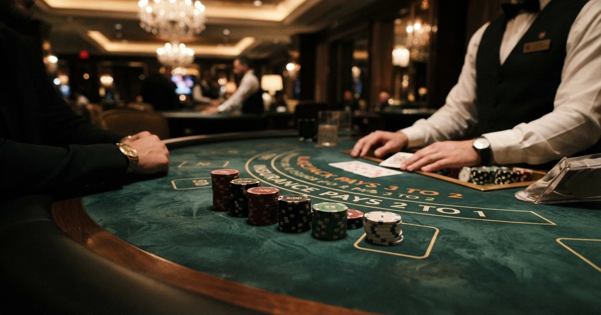 Un tavolo da gioco riservato con fiches di valore elevato, inquadrato in un casinò online con interfaccia italiana