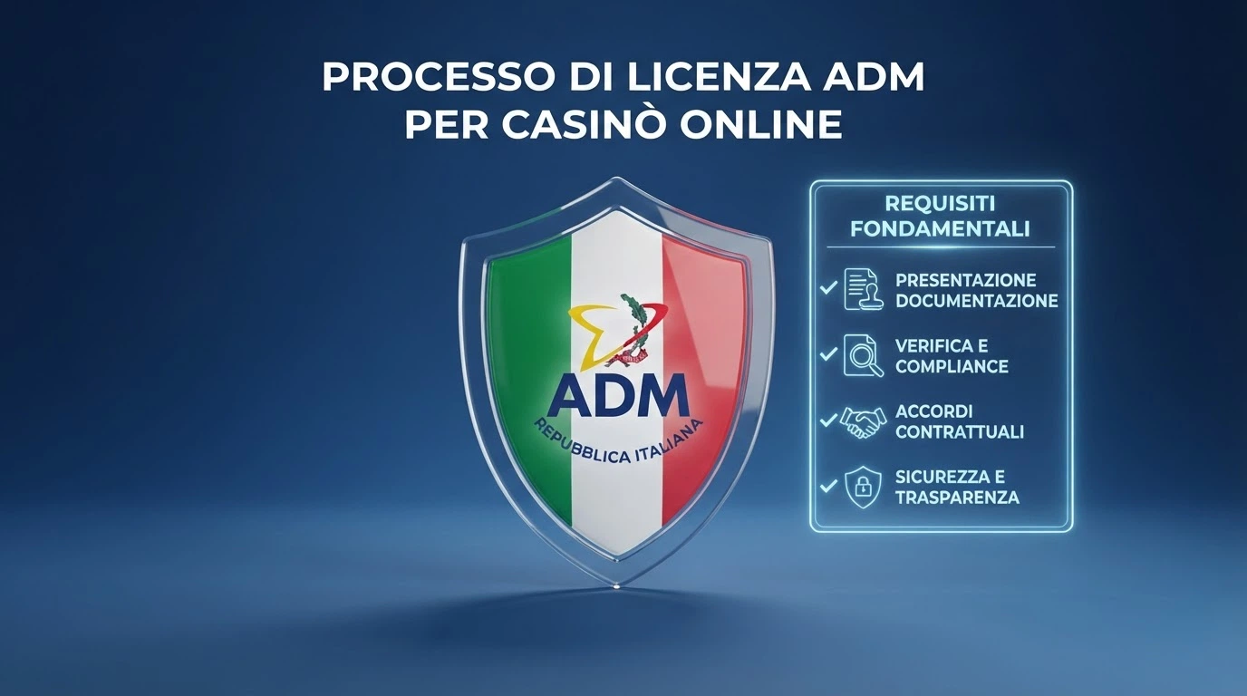 Una schermata del sito ufficiale ADM con l'elenco dei concessionari autorizzati al gioco a distanza e il dettaglio di una concessione attiva