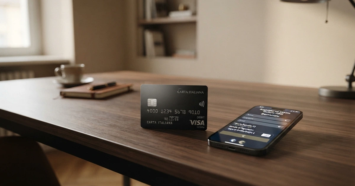 Una carta American Express appoggiata accanto alla schermata di registrazione di un casinò online con licenza ADM