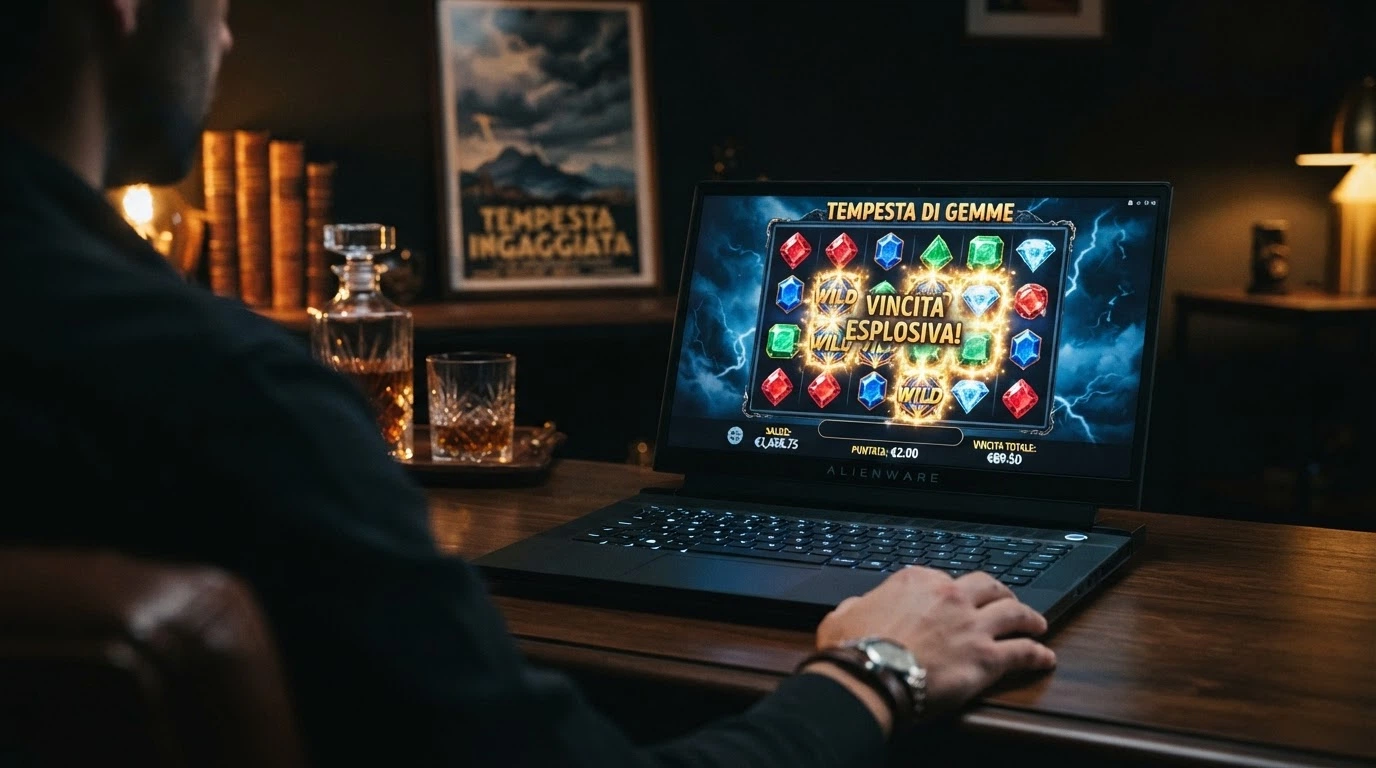 La schermata della slot Gates of Olympus di Pragmatic Play con i simboli delle gemme colorate, Zeus, la griglia 6×5 e il messaggio «Super Scatter» in evidenza