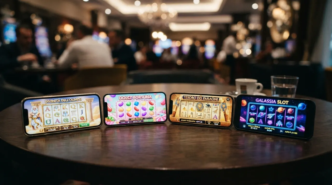 Una selezione di slot machine disponibili nei casinò non AAMS: Gates of Olympus, Sweet Bonanza, Book of Dead e Starburst