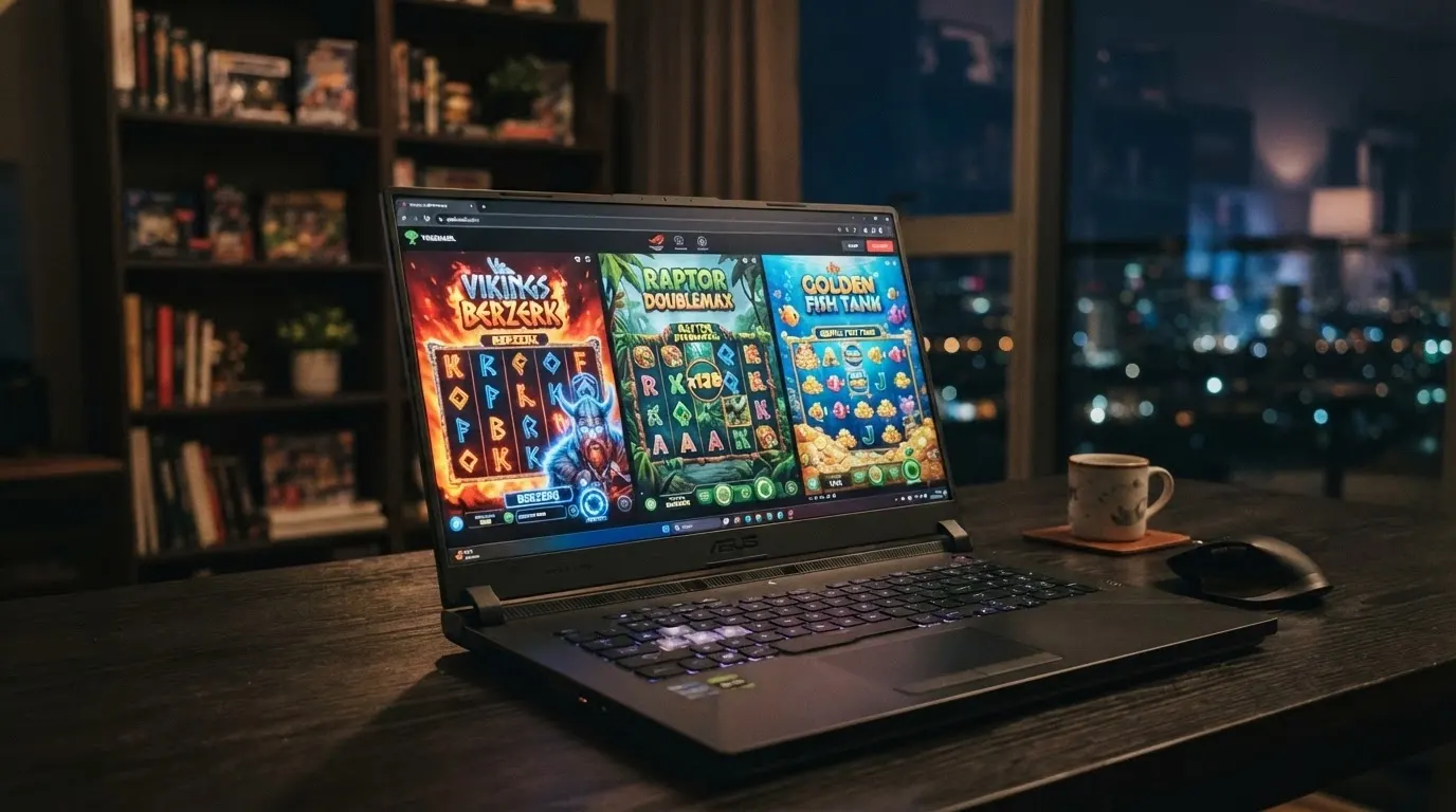 Tre schermate di slot Yggdrasil popolari in Italia: Vikings Go Berzerk, Raptor DoubleMax e Golden Fish Tank