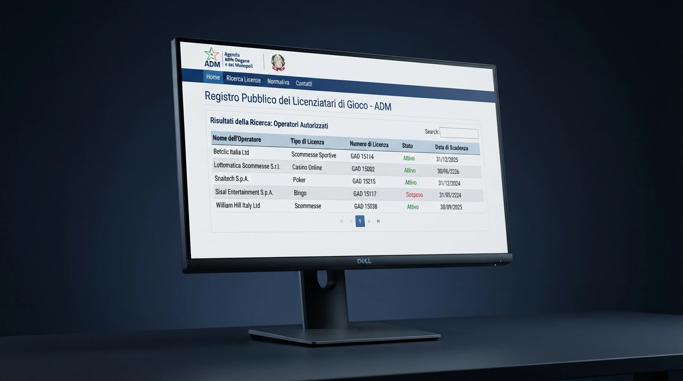 Schermata del registro pubblico della Malta Gaming Authority con un esempio di ricerca di licenza B2C Type 1